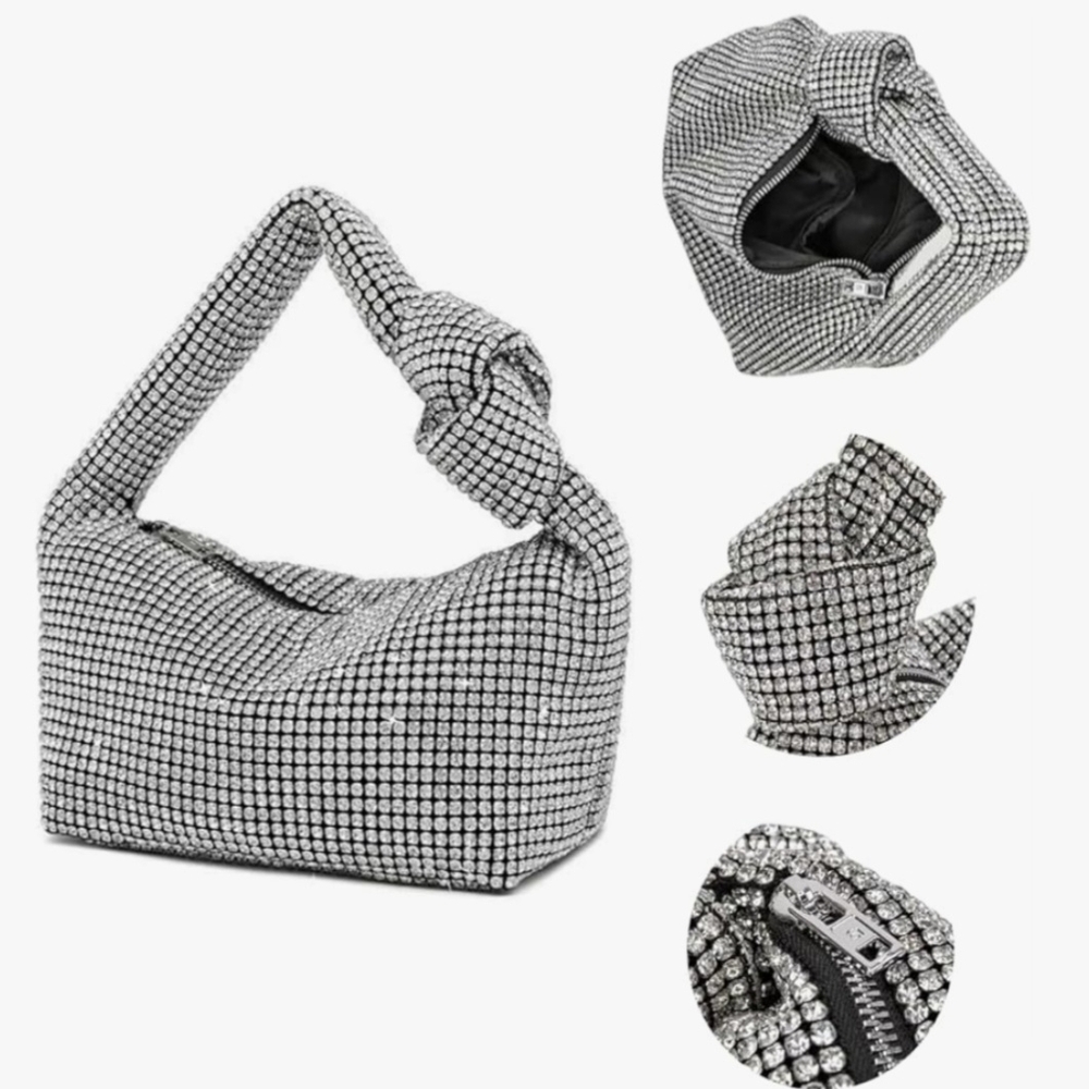 Madison West Rhinestone Dumpling Clutch - Picture 8 of 8